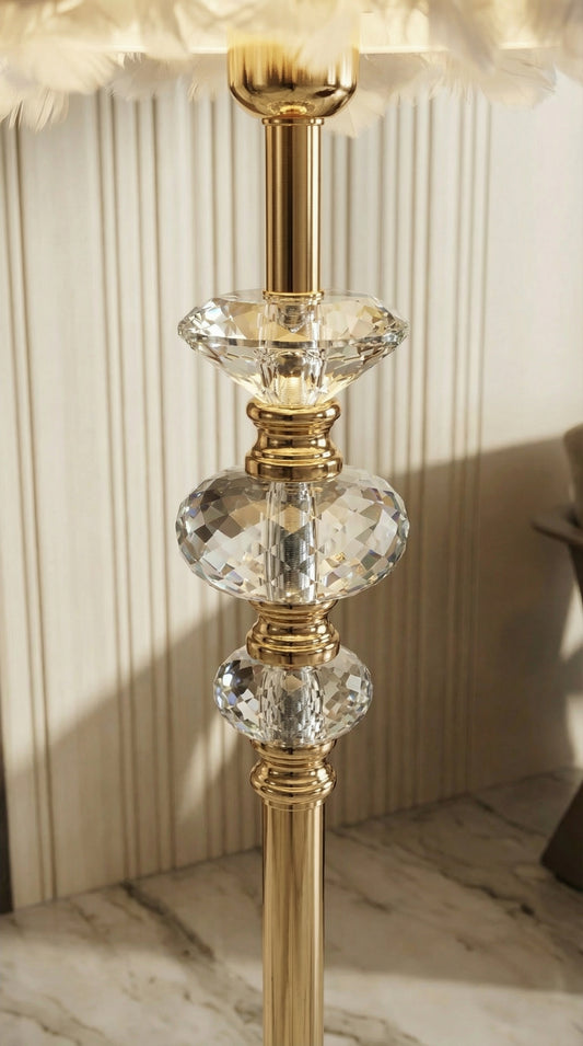 Feather-Fur Floor Lamp [ 5FT ] [ DIAMOND GLASS ]