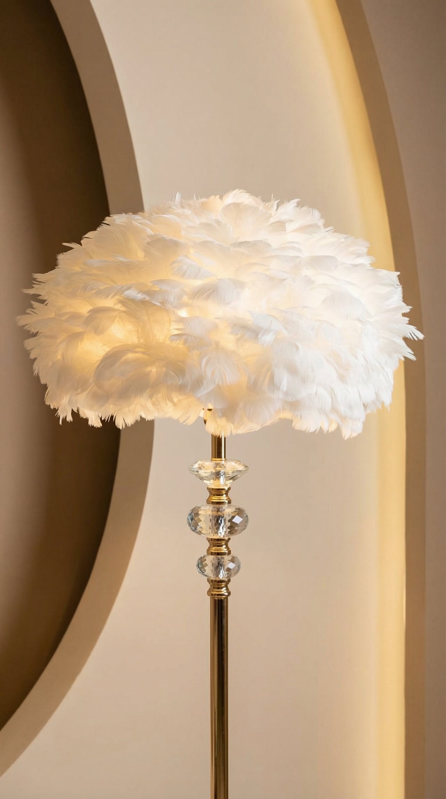 Feather-Fur Floor Lamp [ 5FT ] [ DIAMOND GLASS ]