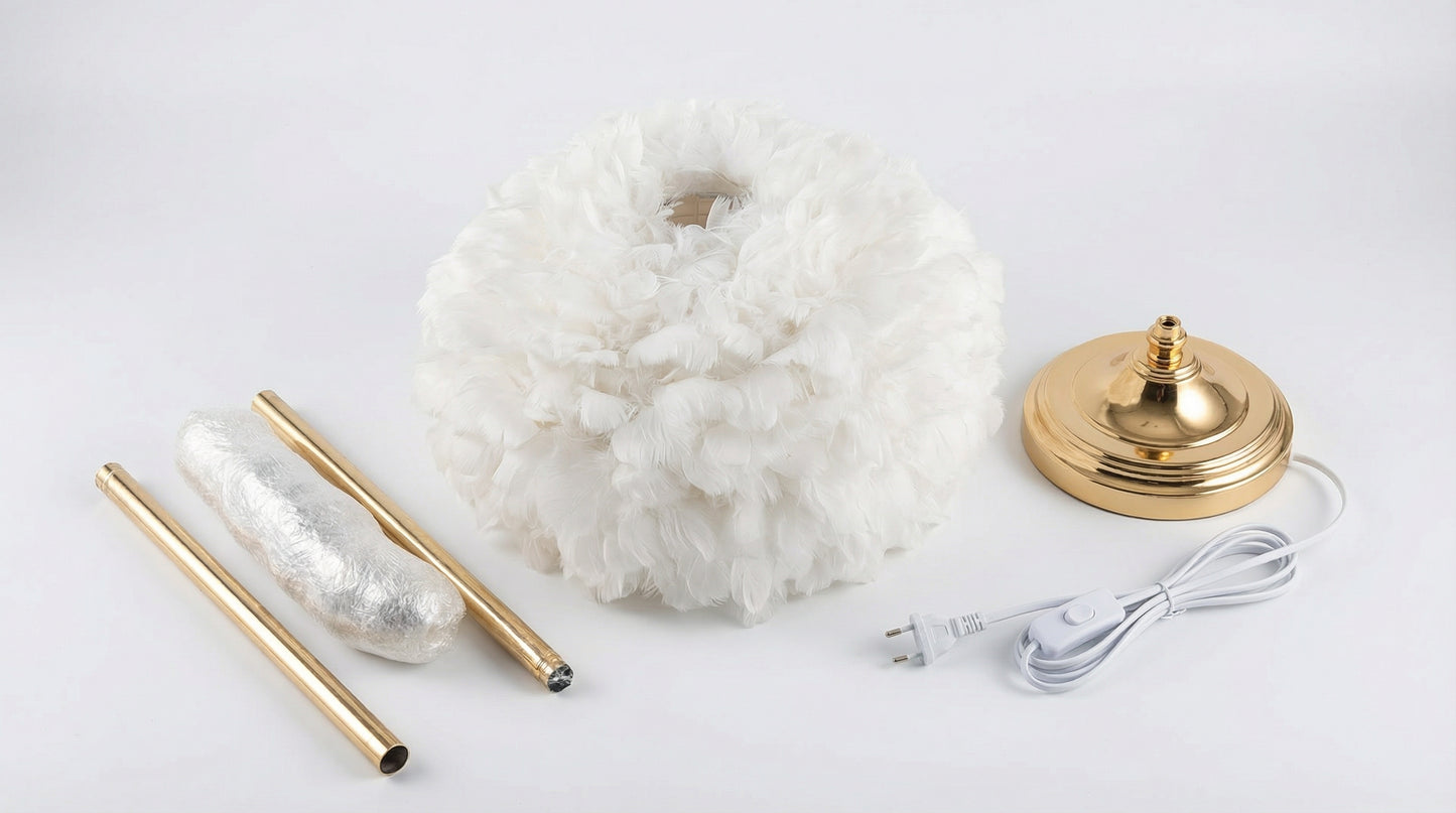 Feather-Fur Floor Lamp [ 5FT ] [ DIAMOND GLASS ]